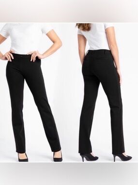 Betabrand Black Straight-Leg Women's Work Trousers